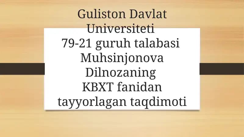 Kichik biznes va tadbirkorlik faoliyatini rejalashtirish