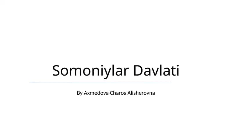 Somoniylar Davlati