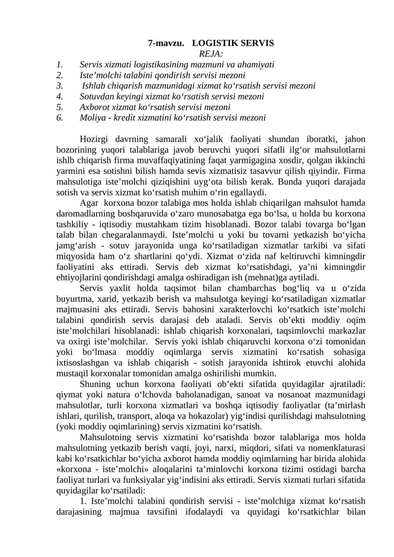 LOGISTIK SERVIS
