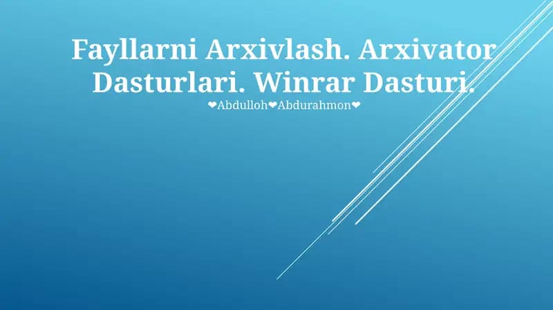 Fayllarni Arxivlash Dasturi