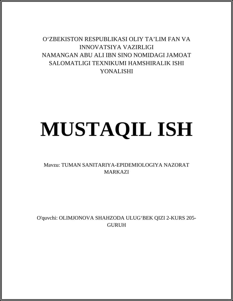 Tuman sanitariya-epidemiologiya nazorat markazi