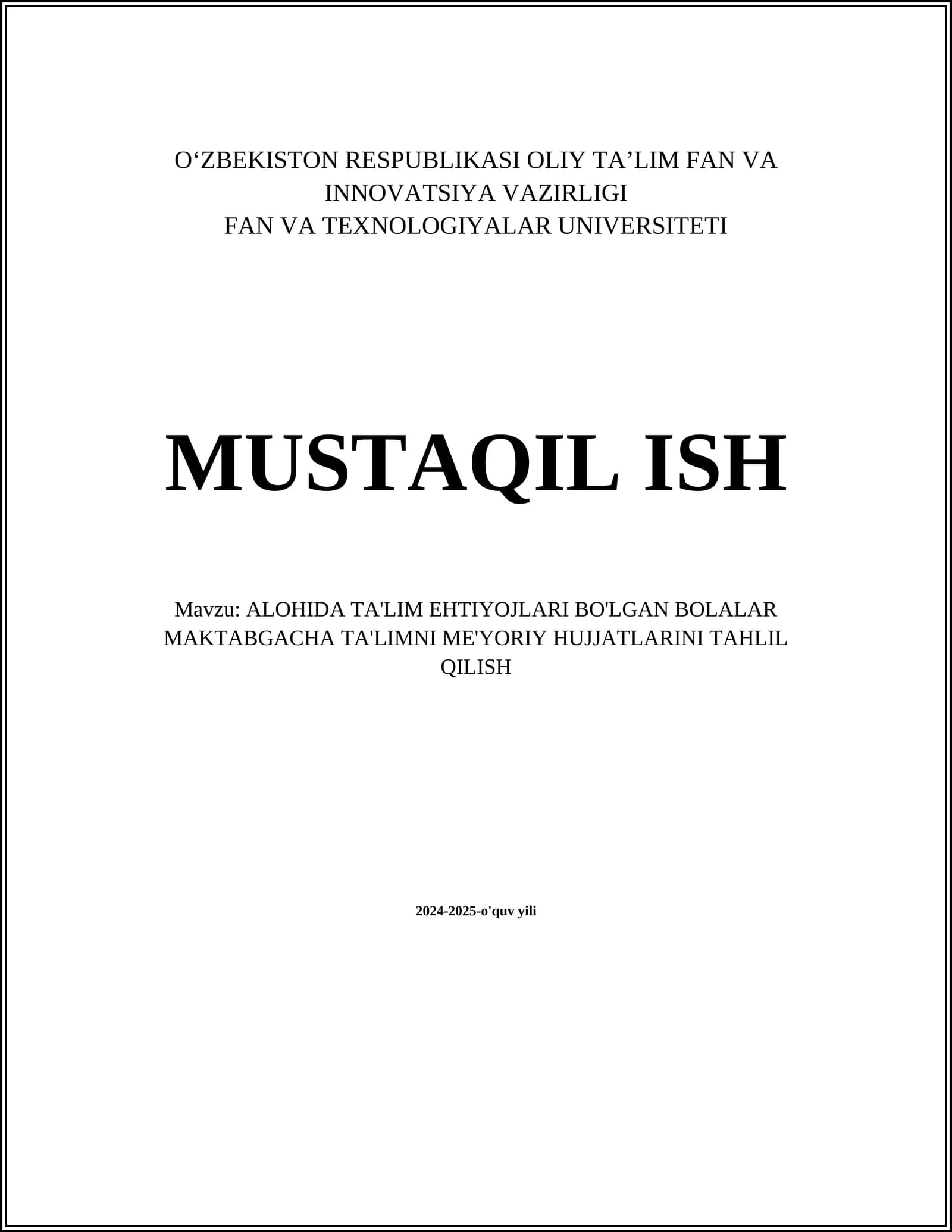 Alohida ta'lim ehtiyojlari bo'lgan bolalar uchun dasturiy ta'minot