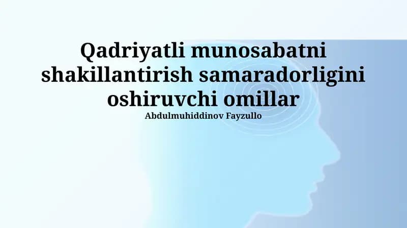 O'zaro Hurmat va Ishonch