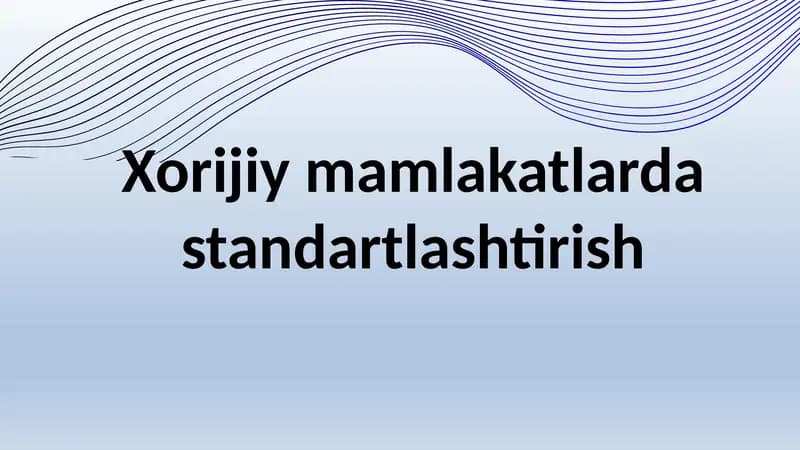 Xalqaro standartlashtirish