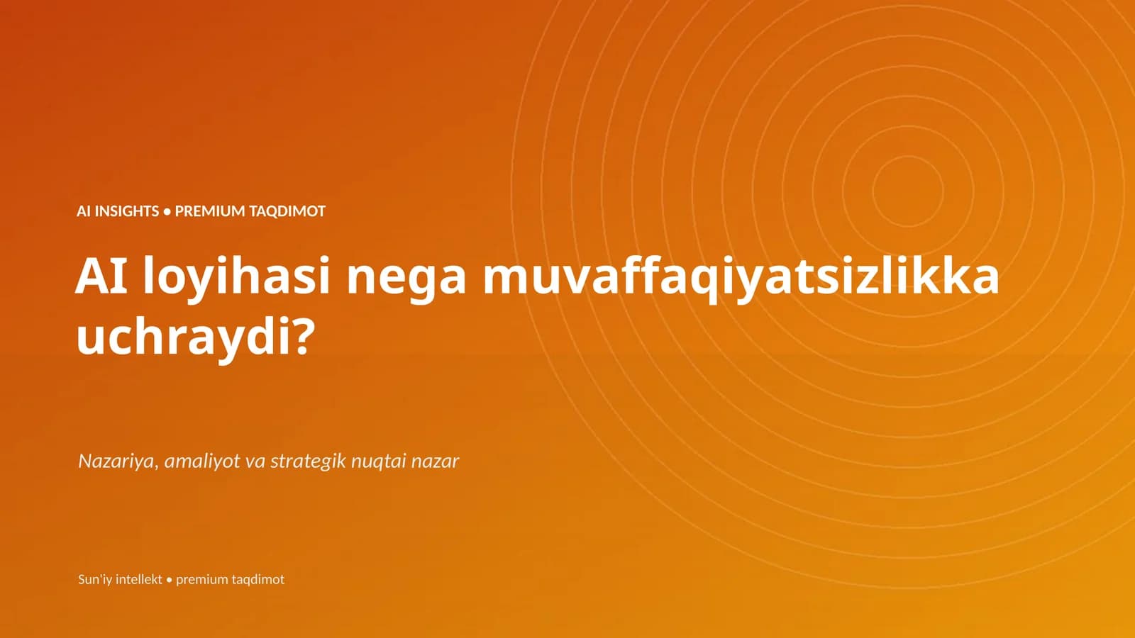 AI INSIGHTS • PREMIUM TAQDIMOT