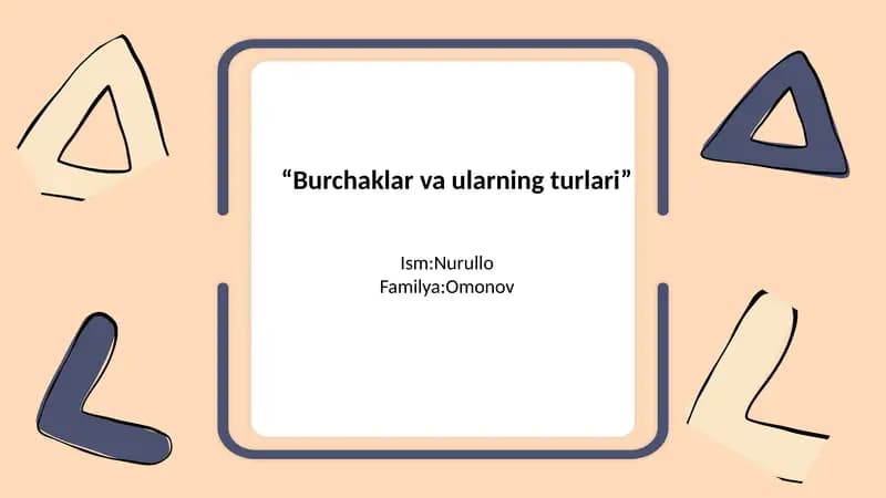 Burchaklar va ularning turlari