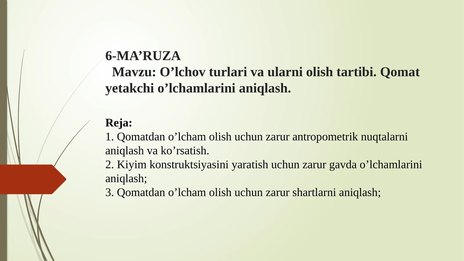 O’lchov turlari va ularni olish tartibi