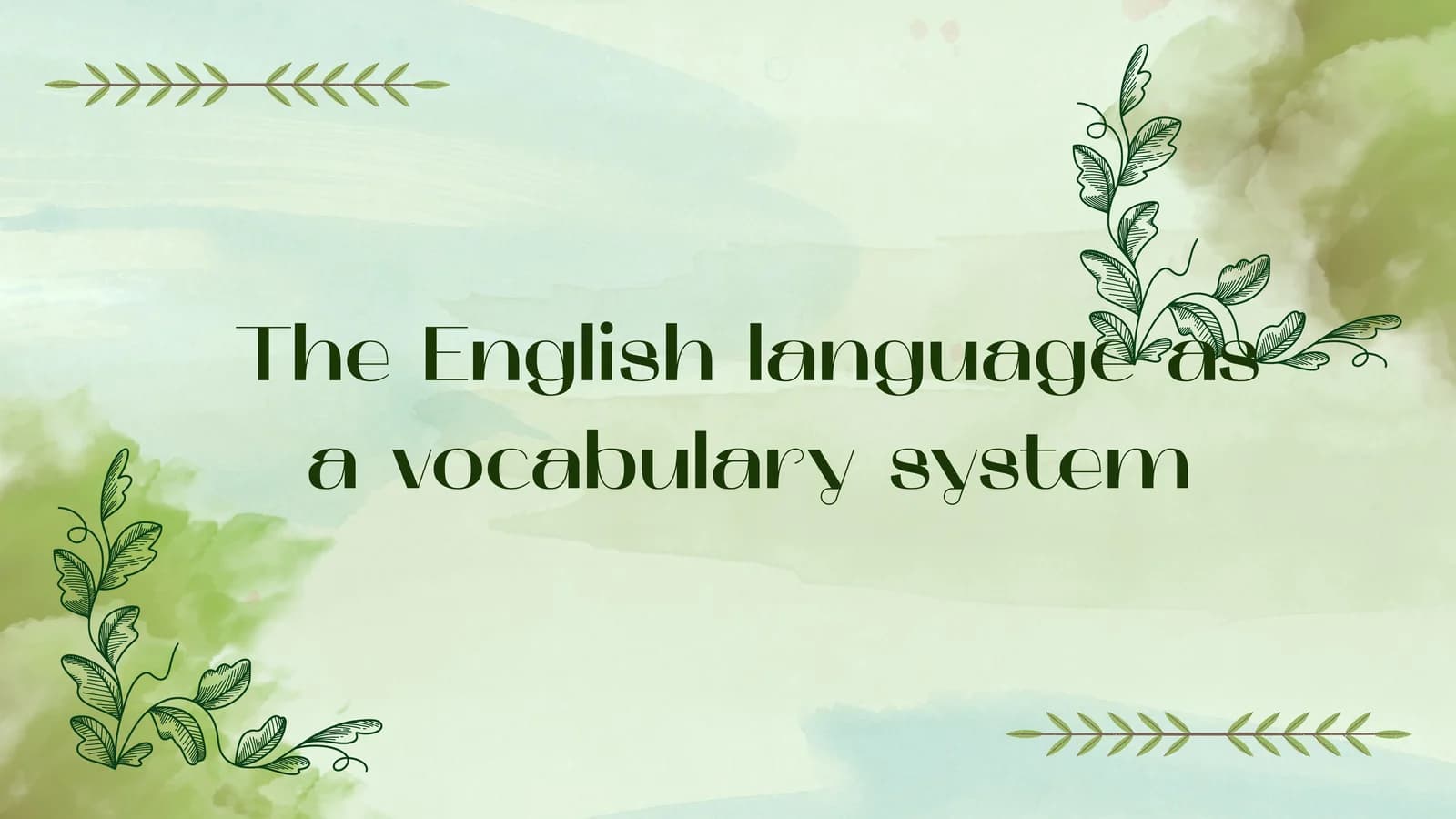 The English language as vocabulary system