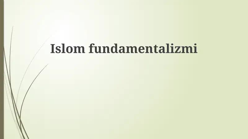 Islom fundamentalizmi