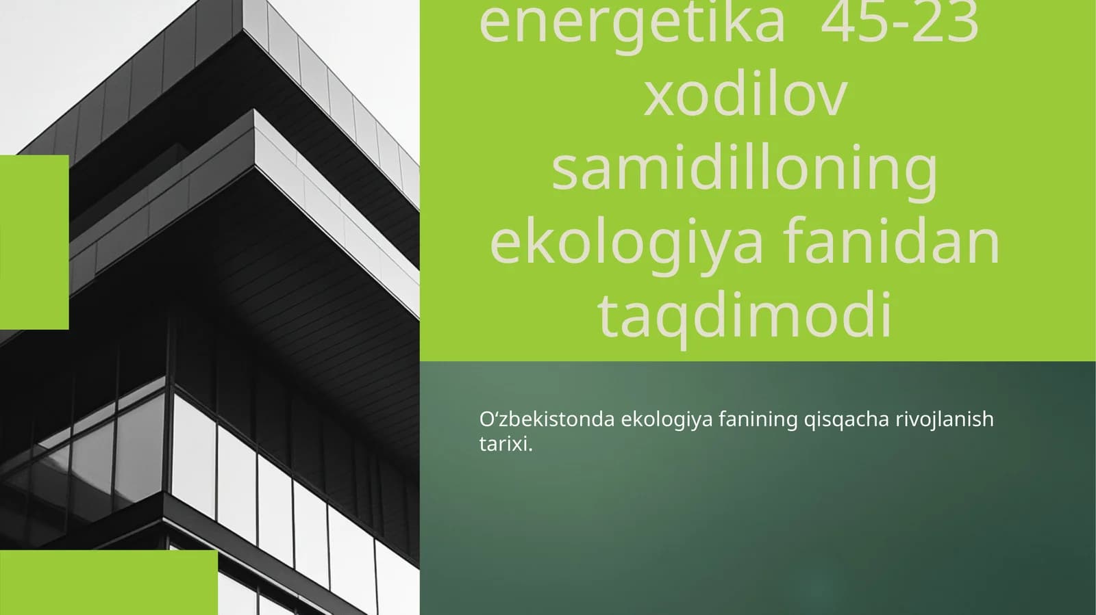 Ekologiya fanini rivozhlantirish tarixi