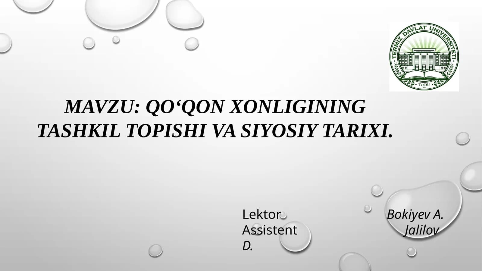 QO‘QON XONLIGINING TASHKIL TOPISHI VA SIYOSIY TARIXI