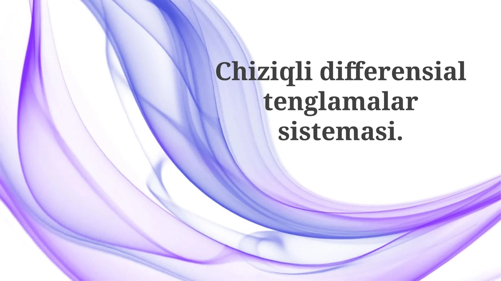 Chiziqli Differensial Tenglamalar Sistemalarining Qo'llanilishi