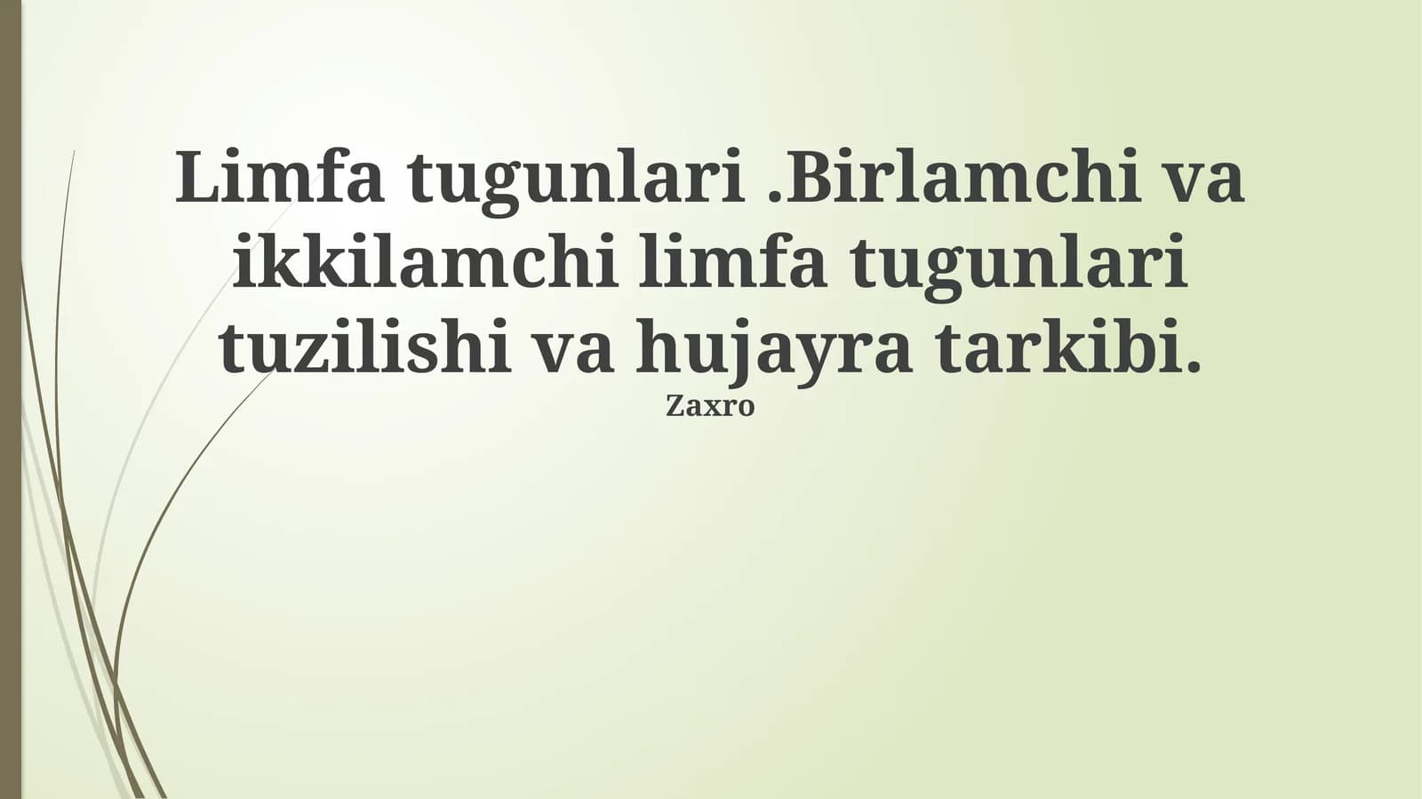 Limfa tugunlari.Birlamchi va ikkilamchi limfa tugunlari tuzilishi va hujayra tarkibi