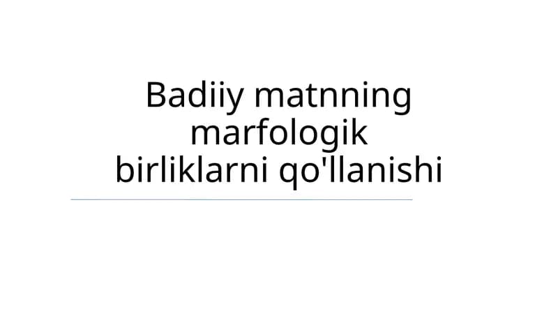 Morfologik birliklar: Ta'rif va turlari