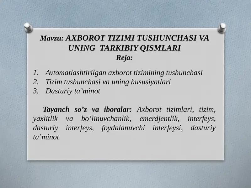 Avtomatlashtirilgan axborot tizimi