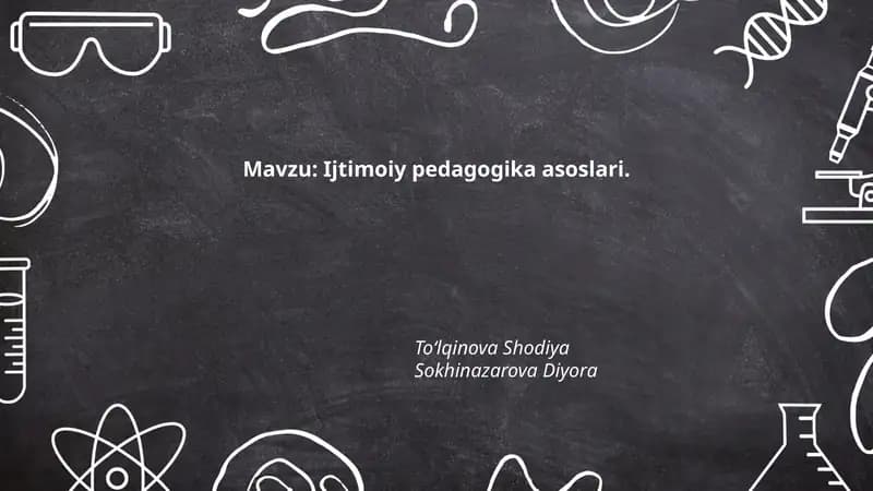 Ijtimoiy pedagogika asoslari