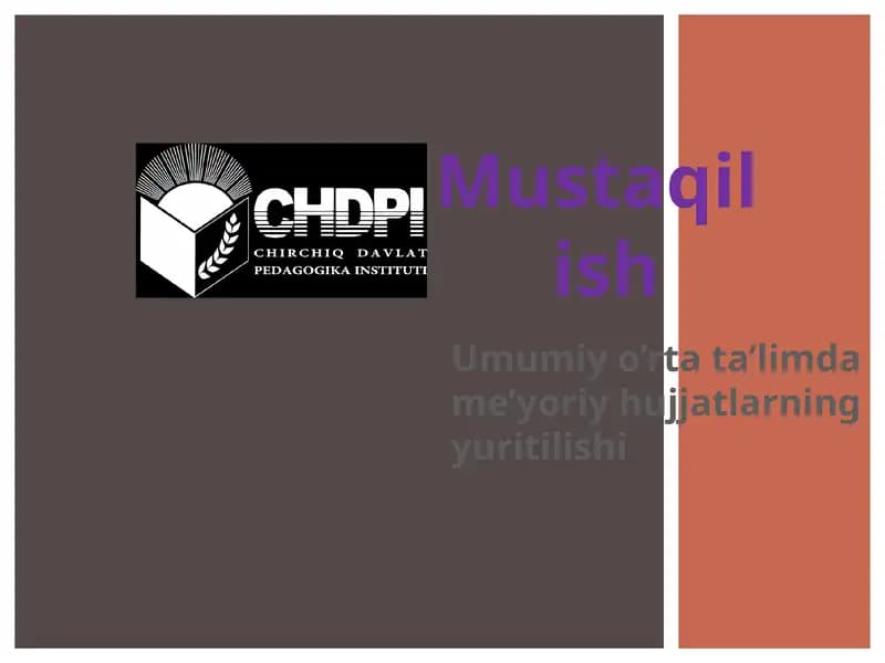 Zamonaviy maktabning tashkiliy tuzilishi