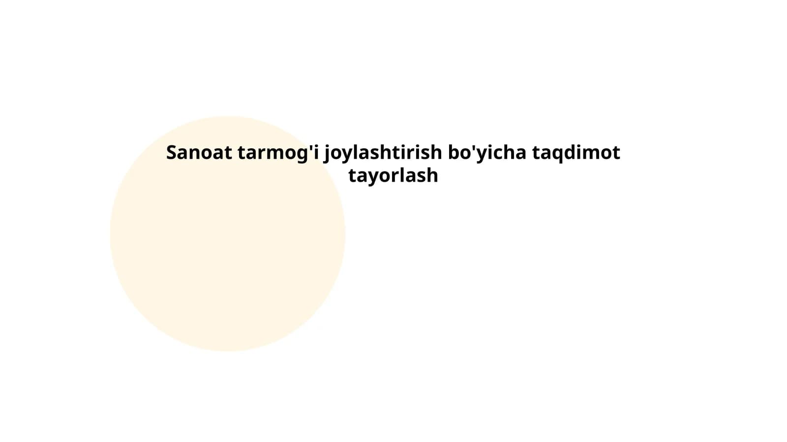 Sanoat tarmog'i joylashtirish bo'yicha taqdimot tayorlash