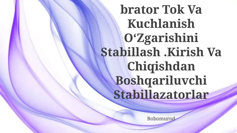 Generasiya Shartlari. Garmonik Tebranish Generatorlari