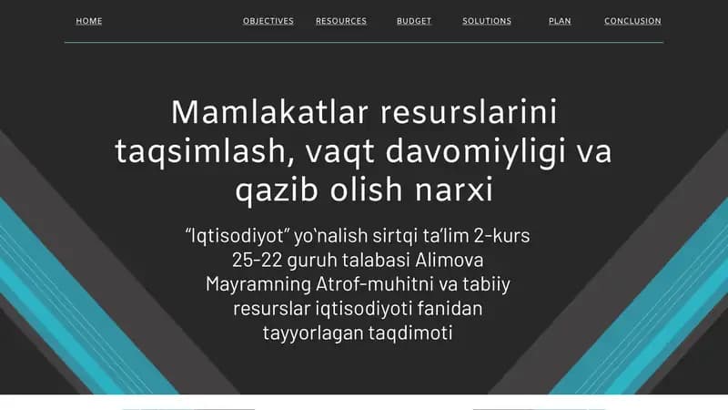 Taqsimlash, vaqt davomiyligi va qazib olish narxi