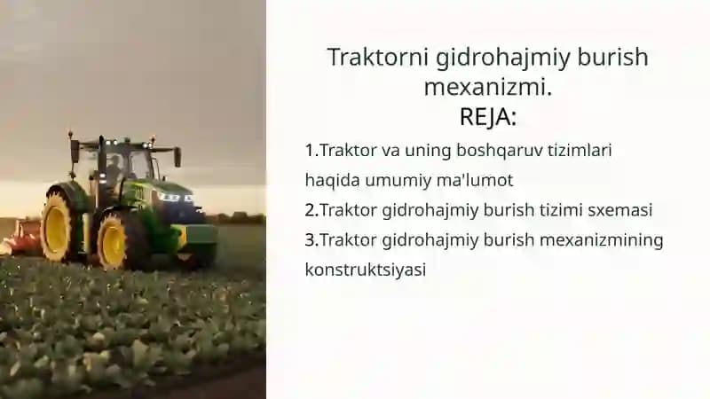 Traktorni gidrohajmiy burish mexanizmi