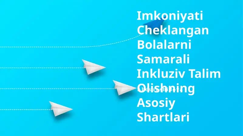 Imkoniyati Cheklangan Bolalarni Samarali Inkluziv Talim Olishning Asosiy Shartlari