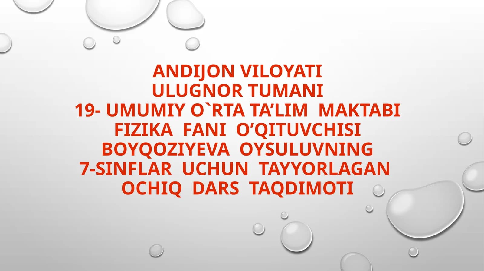 OCHIQ DARS TAQDIMOTI