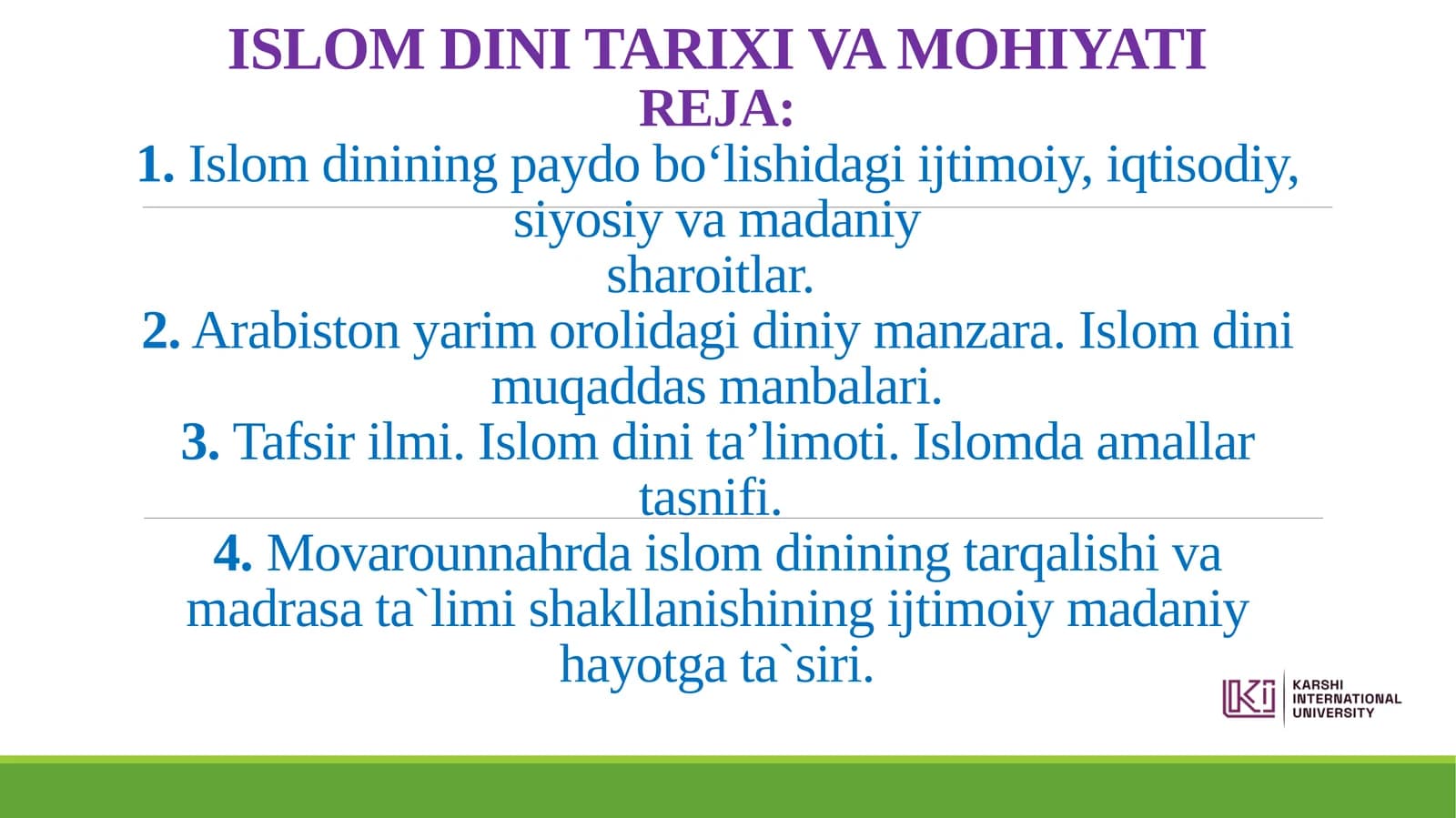 Islom Dini Tarixi va Mohiyati