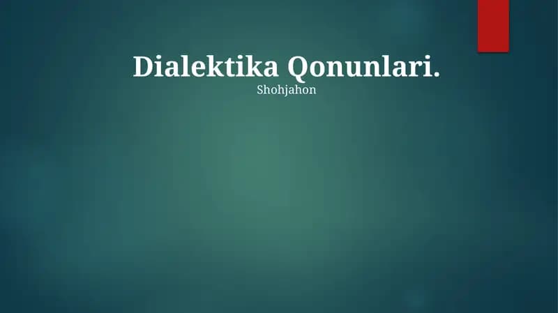 Dialektika Qonunlari