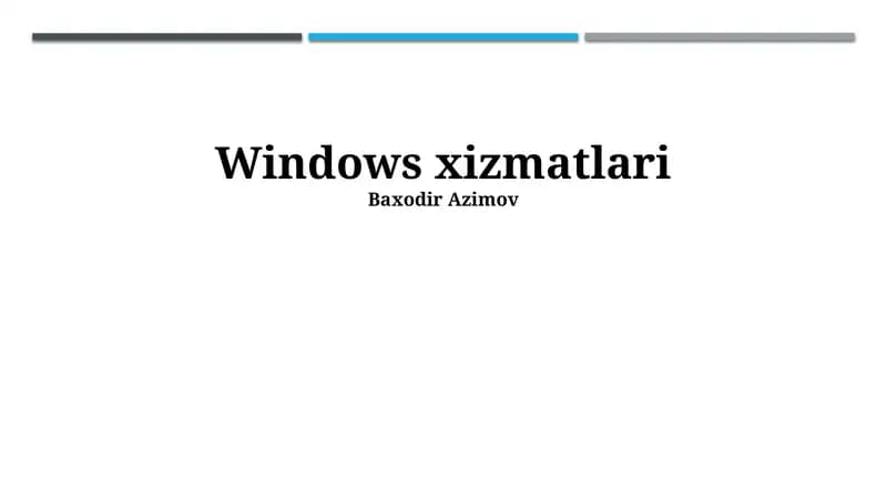 Windows xizmatlari