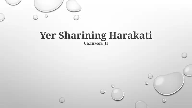 Yer Sharining Harakati