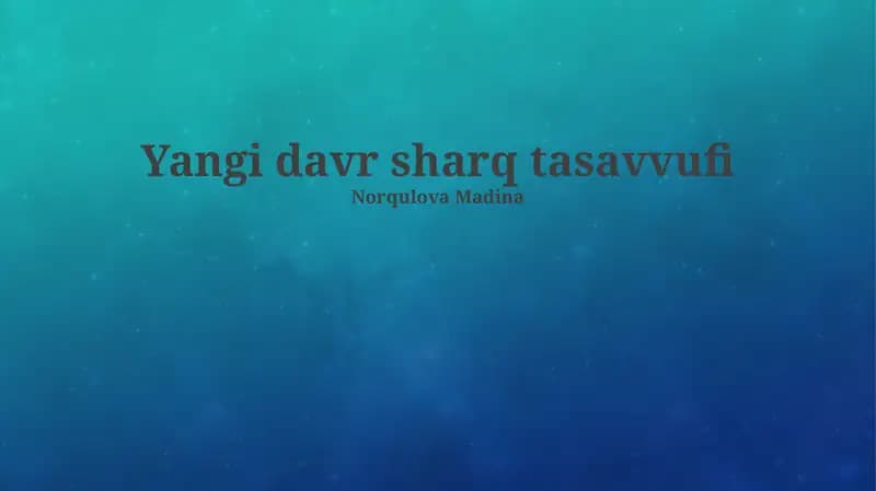 Yangi davr sharq tasavvufi