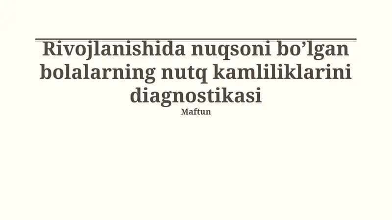 Fonetik-fonematik buzilishlarni aniqlash