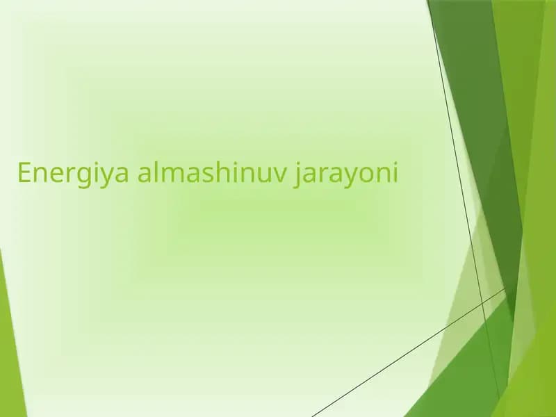 Energiya almashinuv jarayoni