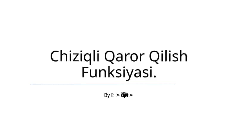 Chiziqli Qaror Qilish Funksiyasi