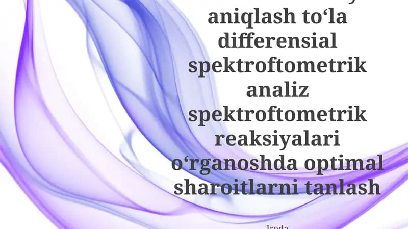 Differentsial spektrofotometrik analiz