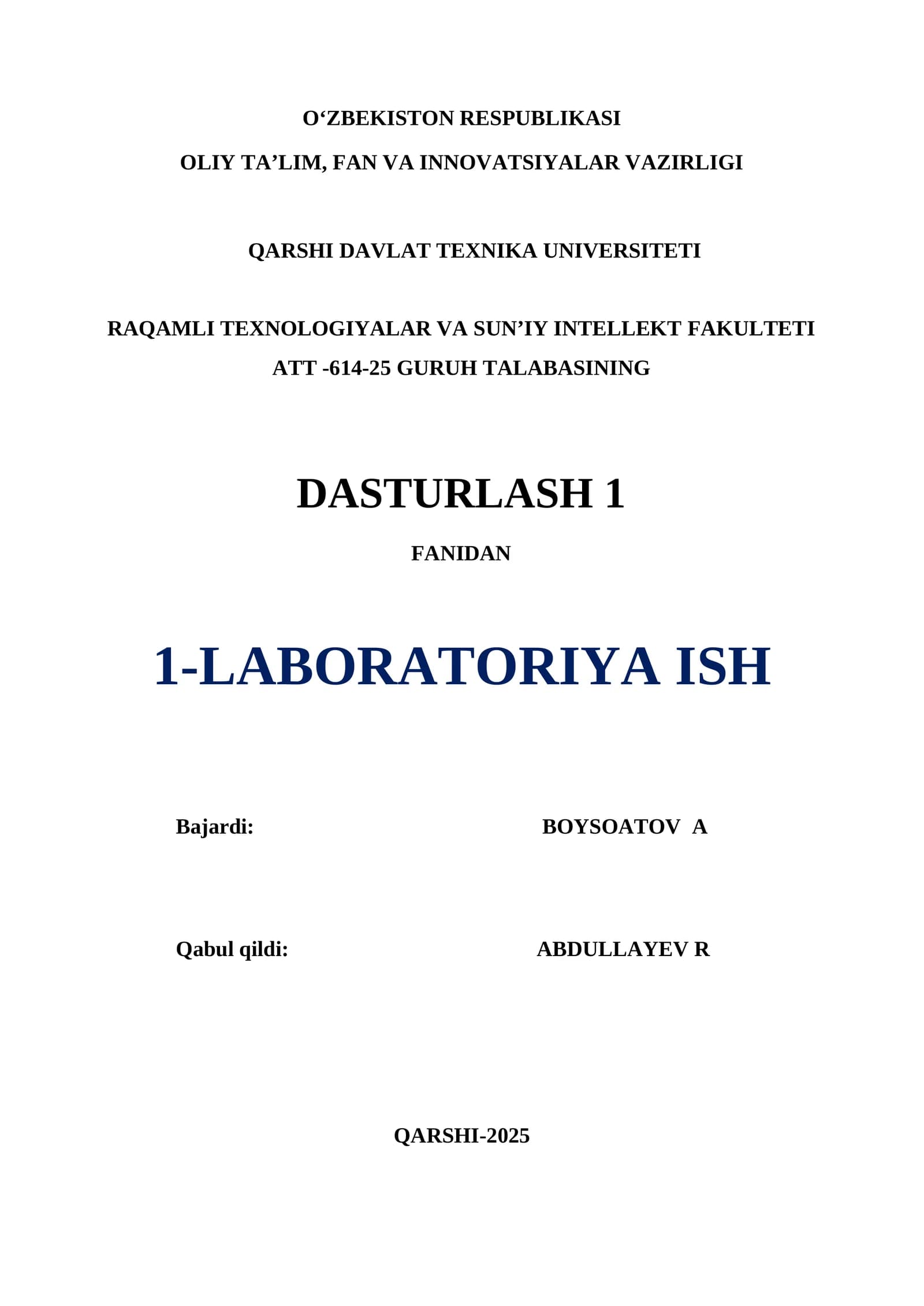 Chiziqli tuzilmali algoritmlarni tavsiflash, C++ tilida dasturlashtirish va kompyuterda hisoblashlar o‘tkazish