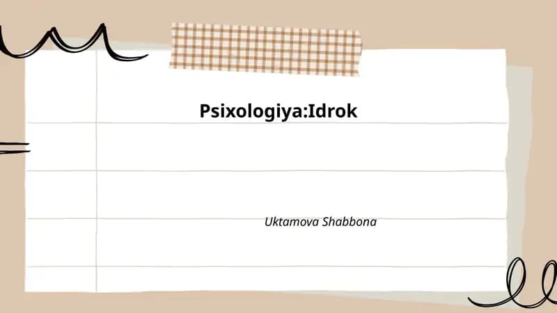 Psixologiya:Idrok
