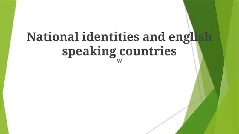National identities and english speaking countries