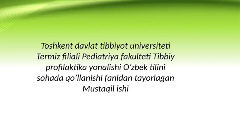 TIBBIYOT XODIMLARINING AXLOQIY FAZILATLARI VA O‘ZBEK TILI BAYRAMI HAQIDA