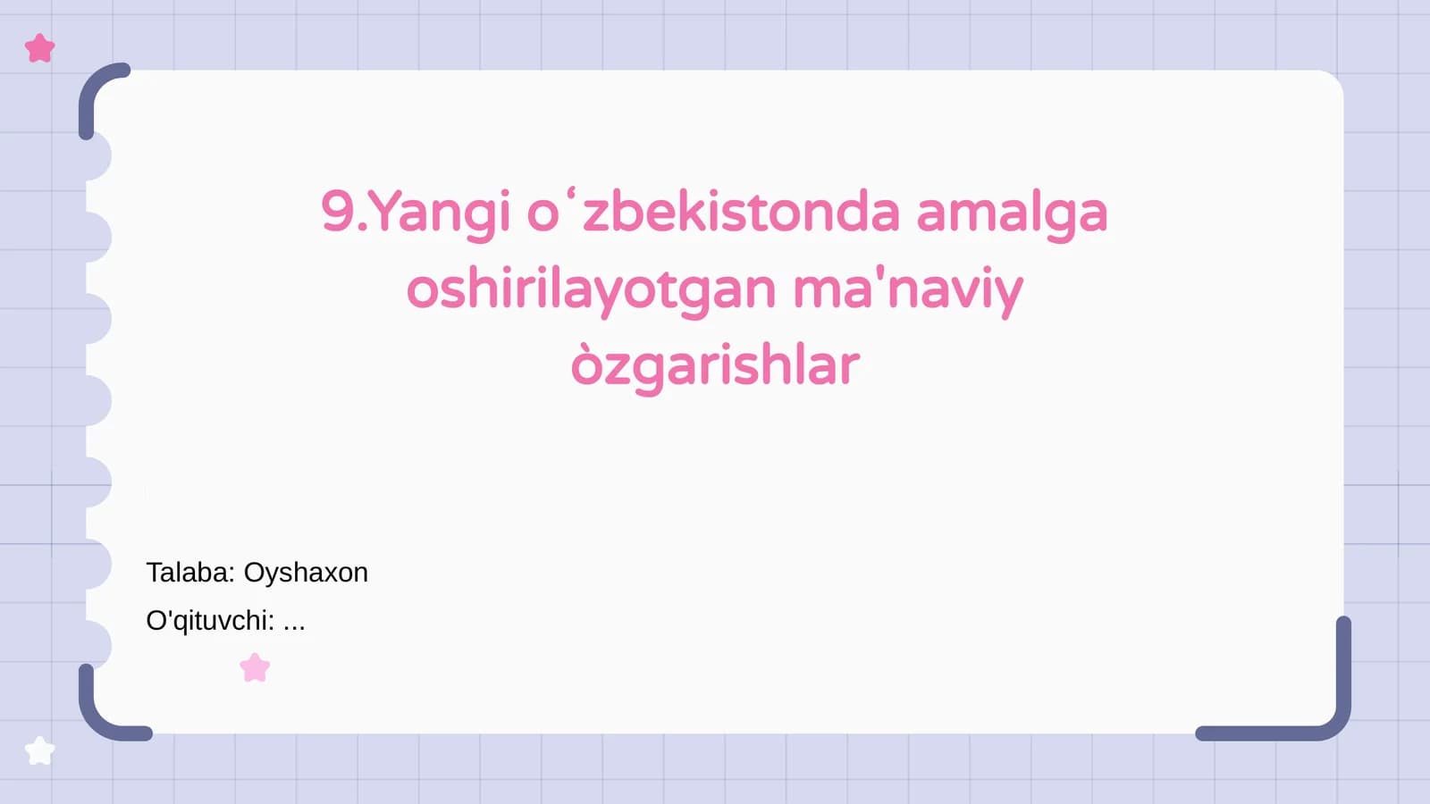 Yangi O'zbekiston: Ma'naviy islohotlar bosqichi