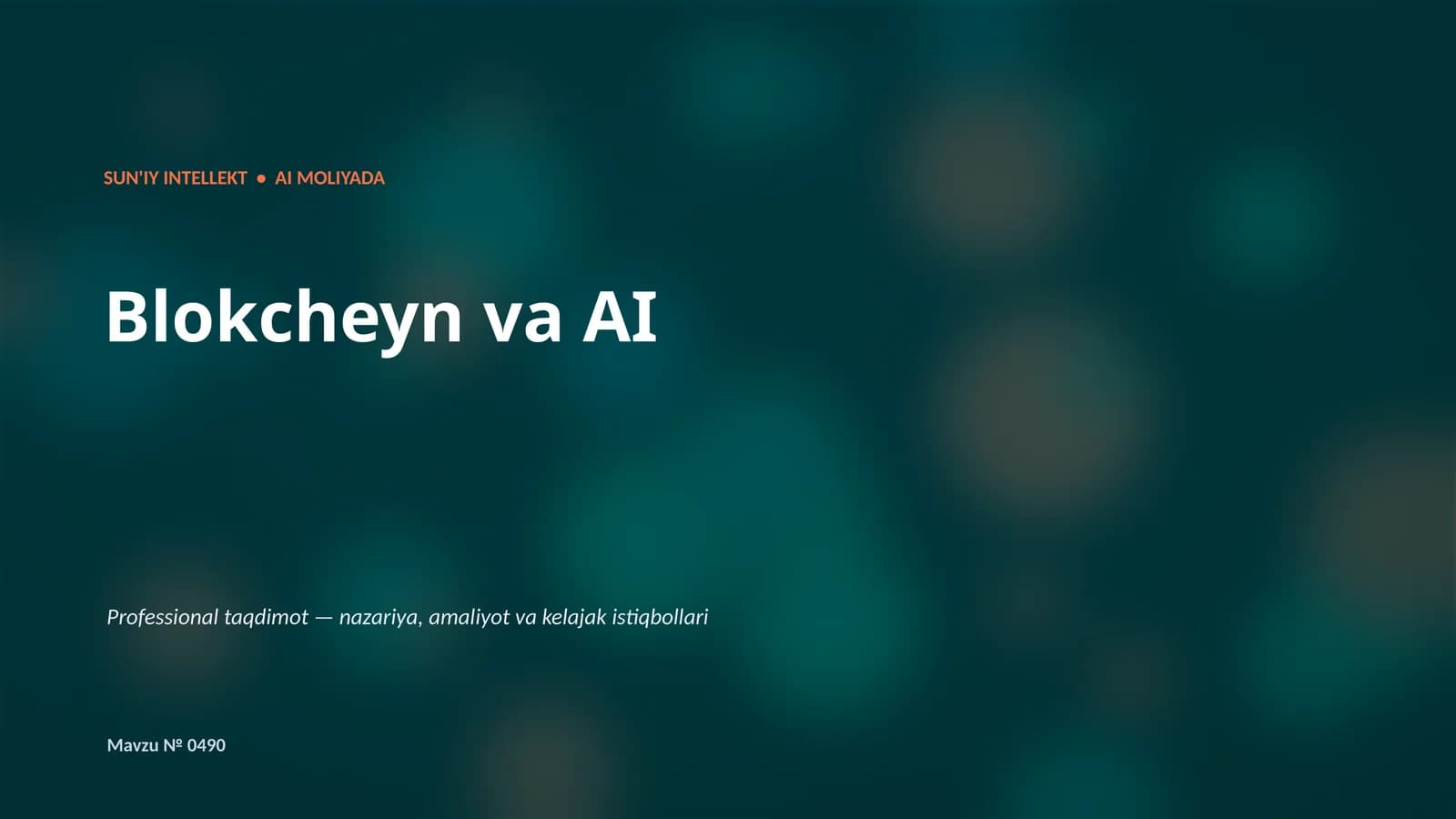 SUN'IY INTELLEKT • AI MOLIYADA