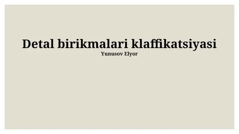 Detal birikmalari klaffikatsiyasi