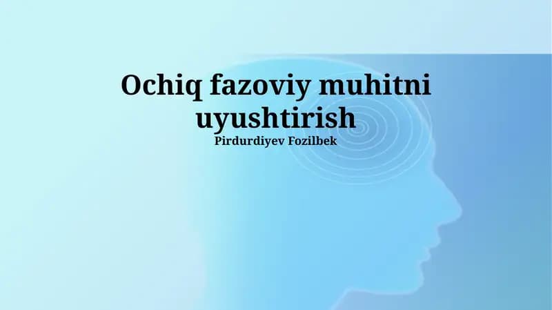 Ochiq fazoviy muhitni uyushtirish