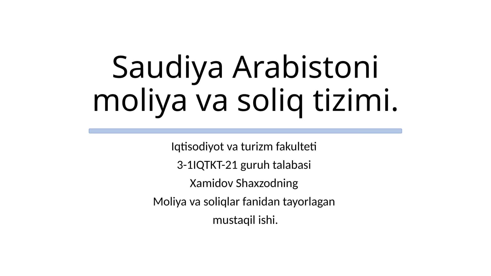 Saudiya Arabistoni moliya va soliq tizimi