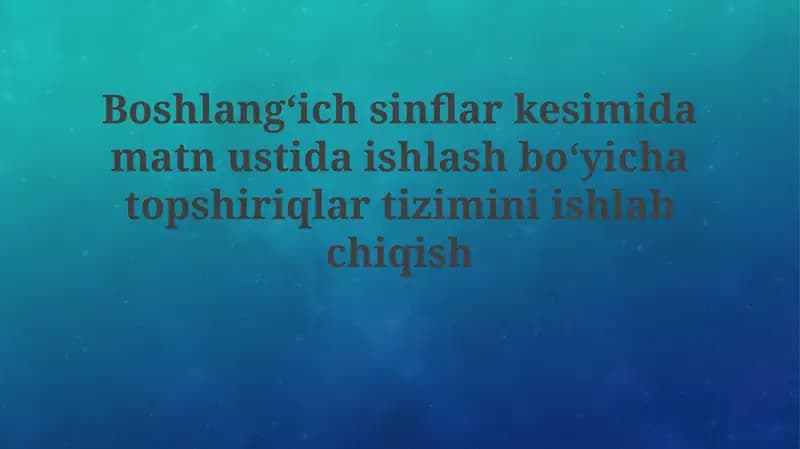 Matn bilan ishlash