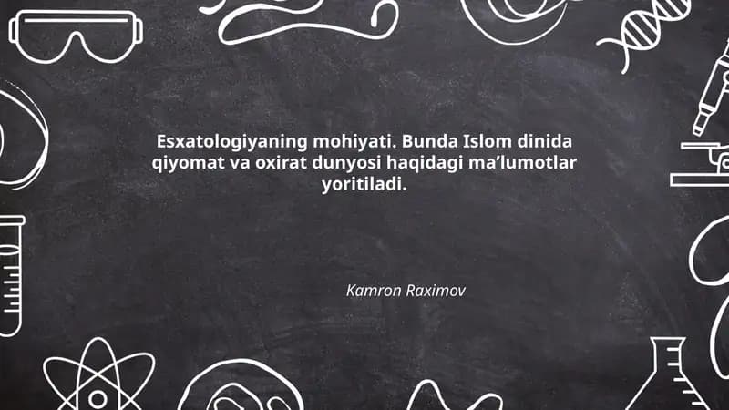 Esxatologiyaning mohiyati