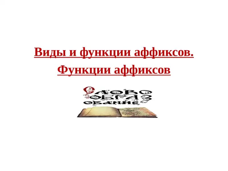 Виды и функции аффиксов