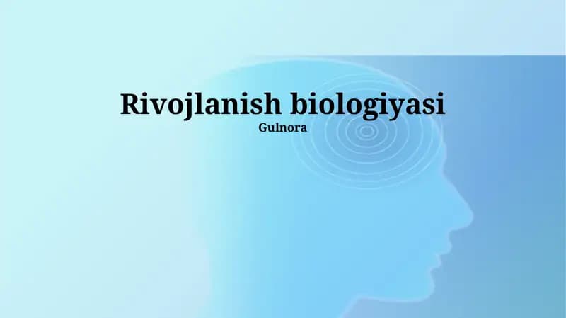 Rivojlanish Biologiyasi