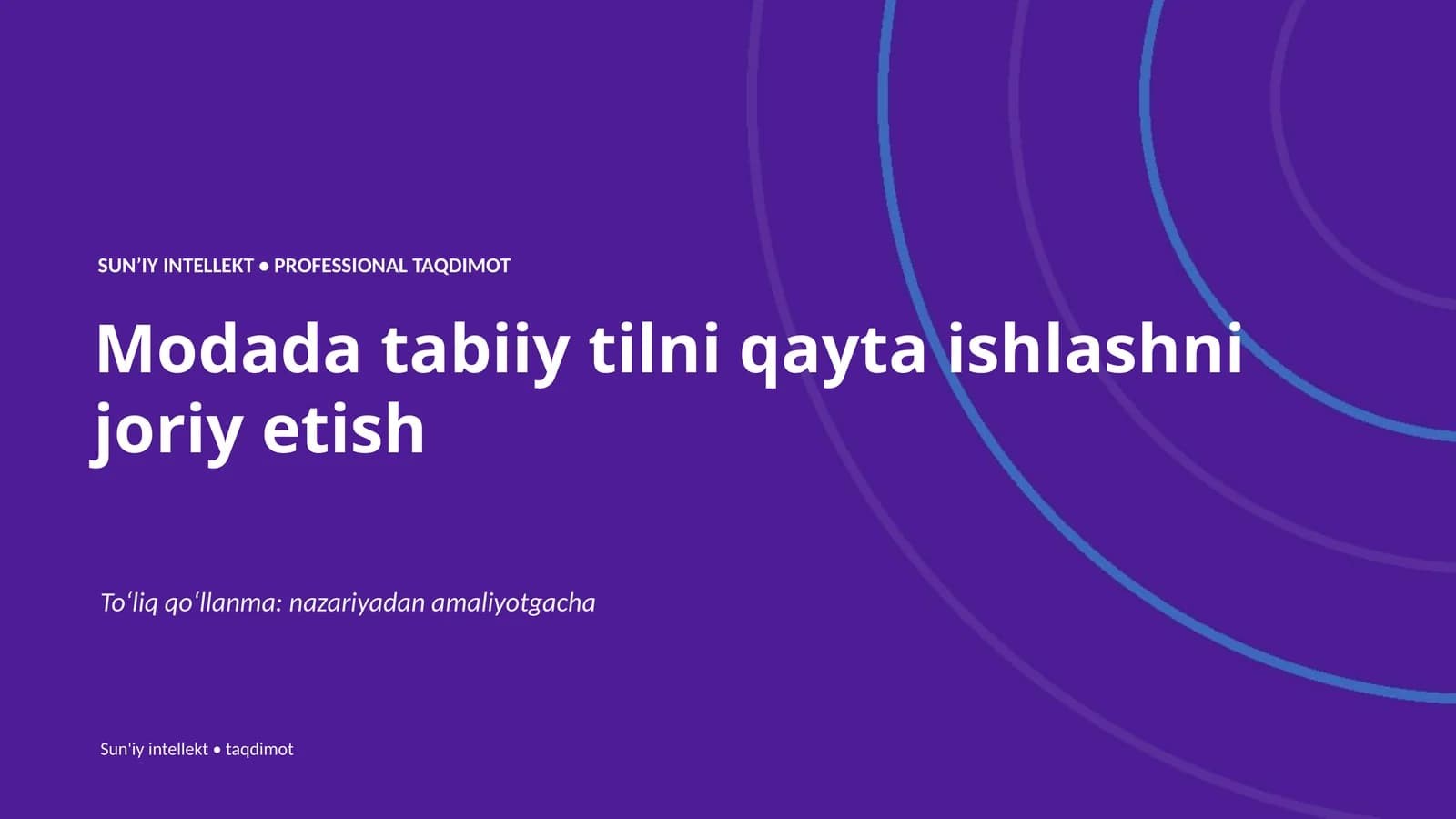Sun'iy intellekt • Professional Taqdimot